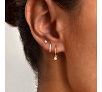 TEMU 3pcs Clips Minimalistas de Zirconia para Orejas para Mujer, un Set Único de Tres Adornos para Orejas Incluyendo Tachuelas y Clips