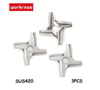 TEMU 3pcs Cuchilla de Picadora de Carne de Acero Inoxidable MS-0926063 Piezas de Repuesto para Moulinex HV3 HV4 VS010 VT 3610 3611