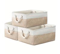 TEMU 3pcs de Almacenamiento Rectangular, de Almacenamiento Plegable, Adecuada para Armario, Juguetes, Ropa, Hogar, Oficina, Cestas de Lavandería