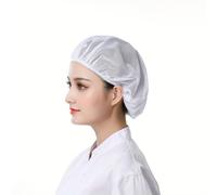TEMU 3pcs Gorros de Trabajo de Poliéster Transpirable con Banda Elástica - a , Malla Anticaída para Chef, Cocinas, y Cafeterías