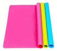 TEMU 3pcs Tapetes de Silicona Grandes para Resina y Fundición de Joyería, 15.7" x 11.8" - Manteles Individuales Duraderos en Azul, Rosa, Verde