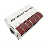 TEMU 4/5/6pcs Paquete de variedades de papel de lija abrasivo con dispensador, rollo de tela de esmeril dibujable para pulir