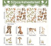 TEMU 4 , 52 piezas, Pegatinas de de animales , Pegatinas de oso, , , , , zorro, , autoadhesivas y extraíbles, aptas , dormitorio, cocina, de .