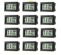 TEMU 4/6/12pcs Mini Higrómetro Digital, Termómetro Interior, Monitor LCD de , Medidor de Humedad Exterior para Invernaderos, Incubadoras, Estuche de Guitarra, en Centígrados (°C)