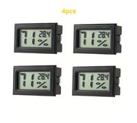 TEMU 4/6/12pcs Mini Higrómetro Digital, Termómetro Interior, Monitor LCD de , Medidor de Humedad Exterior para Invernaderos, Incubadoras, Estuche de Guitarra, en Centígrados (°C)