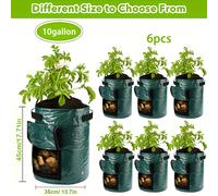 TEMU 4/6 piezas, 3/7/10 galones, juego de bolsas para plantar papas, adecuado para papas, zanahorias, tomates, pepinos y otros vegetales.