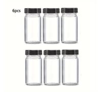 TEMU 4/6 piezas, Botellas de vidrio de 2 oz (con tapas negras/blancas) Adecuadas para mini botellas de viaje, Ideales para jengibre, bebidas saludables, jugos, muestras y whisky