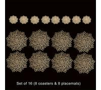 TEMU 4/8/12/16 piezas, Juego de Posavasos Antideslizantes con Flores Hortensia, Resistente al y Protección contra Quemaduras para Hoteles o Comedores, Manteles Individuales
