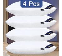 TEMU 4 almohadas grandes de hotel de estrellas, de almohada, para las vértebras cervicales, almohada especial para dormir, 2 , para el hogar, , dormitorios, almohada clásica blanca y para adultos