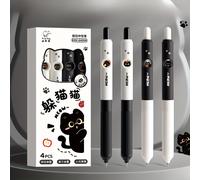 TEMU 4 bolígrafos de gel giratorios con diseño de gato lindo, ruido de "" y de pata - de secado rápido, punta de 0.5mm, escritura , punta retráctil, perfectos para y uso en