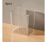 TEMU 4 cajas de almacenamiento transparentes de plástico para refrigerador, apilables, sin batería, para verduras, frutas, snacks, ahorrando en la cocina, para familias