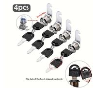 TEMU 4 cerraduras de leva metálicas, cilindros de seguridad para cajones de 16/20/25/30 mm, cerraduras para archivadores de puertas de oficina, buzones, sin necesidad de electricidad ni batería