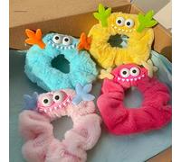 TEMU 4 coleteros de peluche con diseño de monstruos adorables para de graduación, accesorios suaves para el cabello para el uso diario de las mujeres