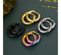 TEMU 4 de Aretes Geométricos de Acero Inoxidable 316 Multicolor para Mujer/Hombre, Adecuados para Orejas Perforadas, Cartílago y Moda Hip-Hop, Pendientes Clásicos Redondos Hipoalergénicos.