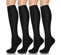 TEMU 4 de Calcetines de Compresión de Cobre, Tejido , Calcetines de Soporte la de 10-20Mmhg para Correr, Yoga, Escalada, Ciclismo