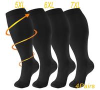 TEMU 4 de calcetines de compresión de talla grande para mujeres y hombres, pantorrillas anchas, extra grandes, la , para correr y viajar.