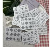 TEMU 4 Diseños de Bordado Estrella/Amor/Margarita Pequeña/ en Tela No Tejida Soluble con Adhesivo Auxiliar de Bordado a