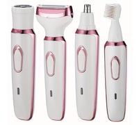 TEMU 4 en 1 Afeitadora Eléctrica para Mujer, Cuchilla de Acero Inoxidable, Batería Recargable de Níquel, 600mAh, Carga USB, Recortadora de Bikini para Cuerpo Completo, Piernas, Brazos y Axilas