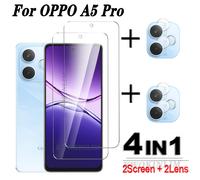 TEMU 4 en 1 para OPPO A5 Pro Vidrio Liso Total Protector de Pantalla Transparente Vidrio Temblado OPPO A5 de Pantalla OPPO A5 Pro Película de lente de cámara