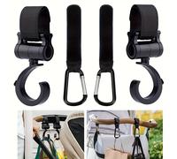 TEMU 4 ganchos clips para cochecito de bebé, accesorios prácticos para cochecito, ganchos para bolsos de para colgar bolsas de pañales
