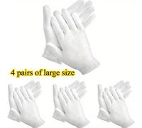 TEMU 4 Guantes de Masaje Hidratantes Dobles Blancos, Multifuncionales, Suaves y Transpirables, Elasticidad, , Reutilizables, Ideales para Spa y Hidratación de Manos