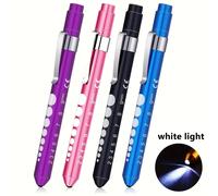 TEMU 4 Linternas LED tipo bolígrafo para enfermeras con colores rosa, , negro, azul, reutilizables, portátiles, para el tamaño de la , linterna para uso diario con clip de bolsillo, para enfermeras