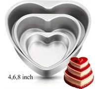 TEMU 4. Molde para Pastel de de 8 Pulgadas, Juego de 3 Piezas - Bandeja de Aluminio con Fijo, Ideal para Cocina, y Fiestas DIY