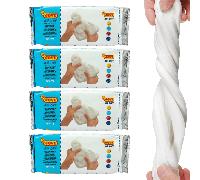 TEMU 4 Paquetes de Arcilla de Espuma Blanca - Modelable, Secado al Aire, Ultraligera, Arcillas de Modelado a Base de Aceite que para Cosplay, Escultura, y Manualidades (250g/Paquete)