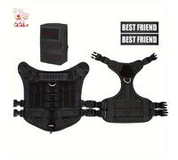 TEMU 4 Piezas Arnés Táctico Antitirón para Perros de Grandes - Chaleco Ajustable y Resistente con Asa e Bolsa Desmontable, Equipamiento Entrenamiento Servicio para Caminar, Correr y Senderismo