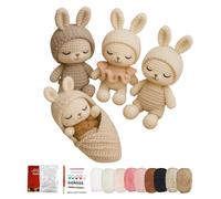 TEMU 4 piezas Completo para Adultos y Principiantes: Kit de Crochet de con Tutoriales de Texto , Libro/Curso de Crochet DIY + Hilo (//) - Amigurumi de Lindo para /Navidad/San Valentín/Halloween