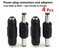 TEMU 4 Piezas Conector de Alimentación a y Adaptador Jack Hembra a Hembra .5x2.1mm para CCTV