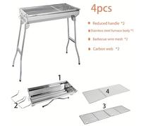 TEMU 4 piezas de acero inoxidable para parrilla de extensible y plegable | , ventilación de aire por convección, ideal para el hogar y camping al , 2025