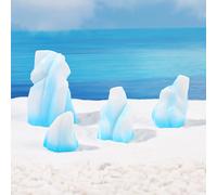 TEMU 4 piezas de adornos de hielo de resina adecuados para acuarios, conjunto de paisaje montañoso realista, mejora la estética submarina del acuario.