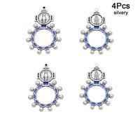 TEMU 4 piezas de anillo de aleación con cuentas de oración azules, tema religioso para uso diario, adecuado para collares DIY, colgantes, llaveros, regalos festivos para todas