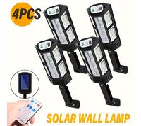 TEMU 4 Piezas de Aplique Solar Inteligente, 6500K Super , 3 de Iluminación Ajustables, Montaje Semi-Encastrado, Luces para Patio Exterior, Jardín, y , Apliques Solares para Exteriores