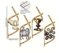 TEMU 4 piezas de banderines de , del Santo, de comunión y de cruz, banderines de fiesta de poliéster, colgantes perfectas para , escuelas, regalos, decoraciones de pared para el hogar.
