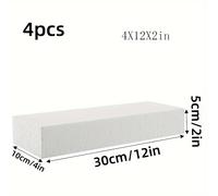 TEMU 4 Piezas de Bloques de Espuma de Poliestireno 30x10x5 cm, Ideales para Manualidades, Proyectos Escolares, Esculturas, Arreglos Florales, Modelado y Decoraciones de de Mesa