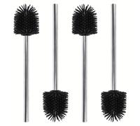 TEMU 4 Piezas de Cepillo para Inodoro con Mango de Acero Inoxidable y Cabezal de Silicona de Repuesto,