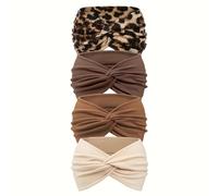 TEMU 4 Piezas de Cintas Deportivas Antideslizantes para Mujer - Bandas Elásticas para el Cabello Ideales para el Gimnasio - Accesorios para el Cabello para Todas ( o Sólido)