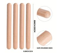 TEMU 4 Piezas de Claves de Madera Natural - Palos de de Madera Adecuados para Batería Manual, Conjunto Musical, Latina - Palos de Tambor de Madera Resistente para Músicos 14+ (Sin Estuche Incluido)
