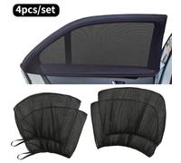 TEMU 4 Piezas de Cortinas Negras para Ventanas de RV, Compatibles con Ventanas Delanteras y Traseras, Persianas Solares, Tratamientos Duraderos para SUV, Furgoneta, Autocaravana, RV