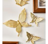 TEMU 4 Piezas de Decoración de Pared con Mariposas de Lámina Dorada, Material de Resina, Adornos Colgantes para el Hogar, Adecuados para , Pared de o Decoración de Restaurante