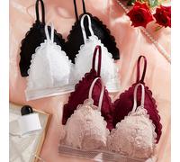 TEMU 4 Piezas de Encaje Sin Tirantes con Relleno, Sin Aros, Espalda ,