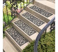 TEMU 4 Piezas de Escalones Antideslizantes Negros Premium - Autoadhesivos, Diseño Hueco con de , 29x9.4 Pulgadas Adecuados para la Seguridad del Hogar y Jardín