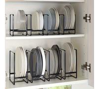 TEMU 4 piezas de estanterías metálicas multiusos, organizador de estanterías en capas para cocina, montaje , soporte resistente para escurrir platos y platos, sin tubos de metal para uso en el hogar