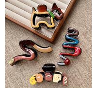 TEMU 4 Piezas de Horquillas Grandes con Diseño de Bloque de Color Ondulado y Pinza Tiburón, Accesorios Premium para el Cabello Trasero para Mujeres