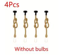 TEMU 4 Piezas de lámparas colgantes rústicas retro tejidas a con base E27, para restaurante bar mostrador cocina pasillo corredor puerta iluminación Halloween y Navidad (sin bombillas)