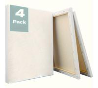TEMU 4 Piezas de Lienzos de Madera para Pintar, Triple Imprimado, Libre de Ácido, 100% , Rectangular, para Pintura al Óleo, Acrílicos, Técnicas de Vertido y Medios Húmedo, Pintura de Vertido