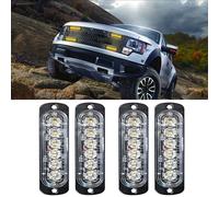 TEMU 4 piezas de luces LED para camión, tiras de luces de rejilla 6SMD, luces para coche, luces para remolque, luces de tráfico ámbar