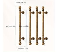 TEMU 4 Piezas de Manijas para Puertas de Gabinete y Tiradores de Cajones de Latón y Aleación de - Herrajes Vintage Adecuados para Gabinetes, Armarios, Tocadores - Aleación de , (Latón, Latón)
